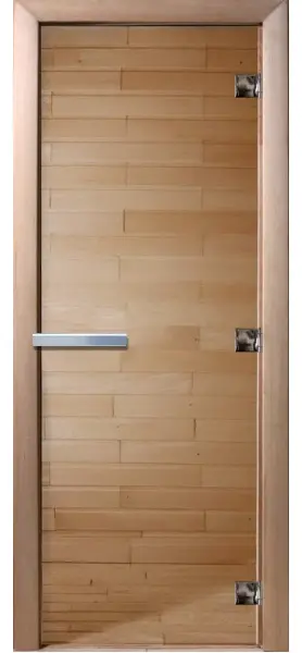 Дверь для сауны DoorWood, 800мм х 2100мм, без порога, прозрачная, коробка ольха