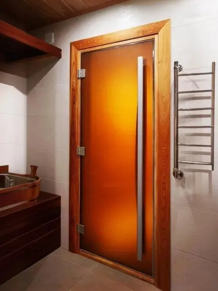 Дверь для сауны DoorWood Престиж PRO, 800 х 2000 мм, с порогом, бронза матовая, коробка ольха