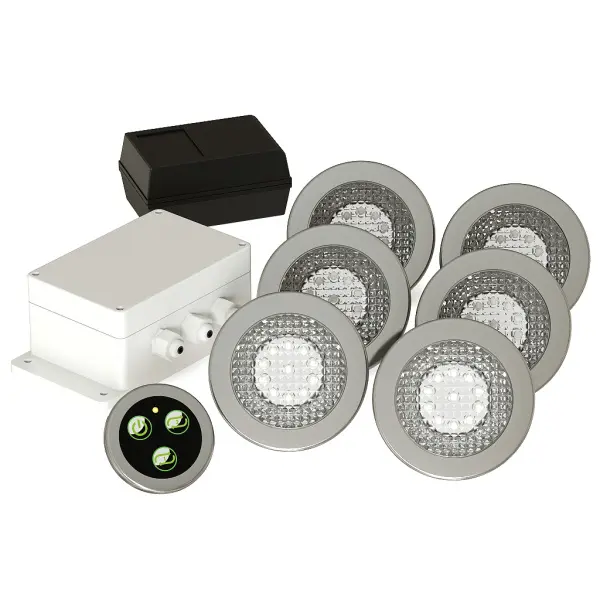 Комплект для хромотерапии Tolo Chrome LED Lights Kit-3, пульт управления, 6 ламп, IP67