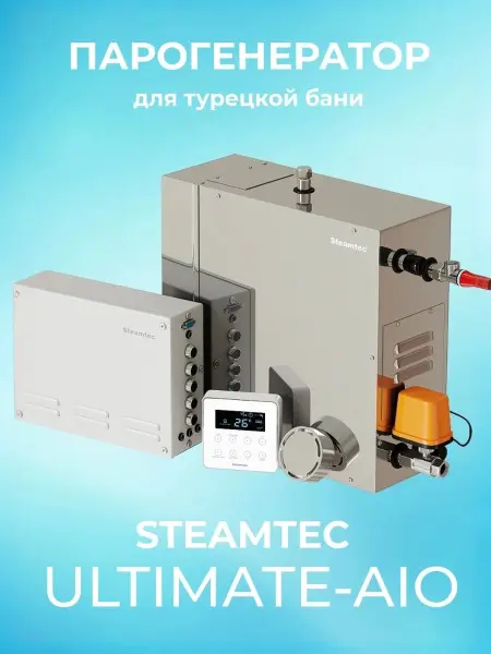 Парогенератор Steamtec AIO-60 6,0кВт для бани с пультом управления