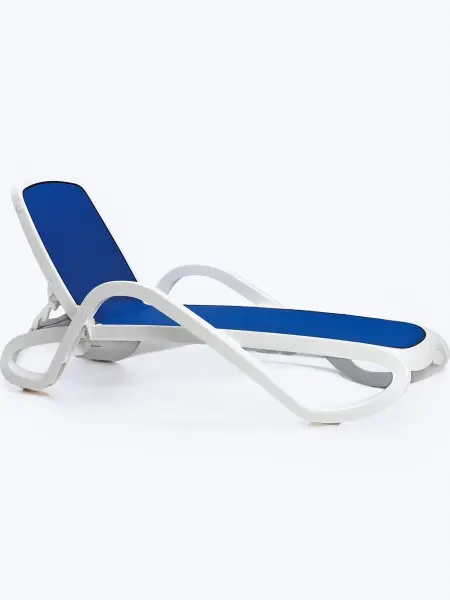 Шезлонг Nardi Alfa, white/blue 194x85x71 см