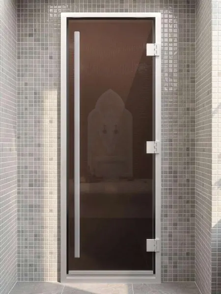 Дверь для турецкой парной DoorWood Prestige 700мм х 1900мм, стекло бронза