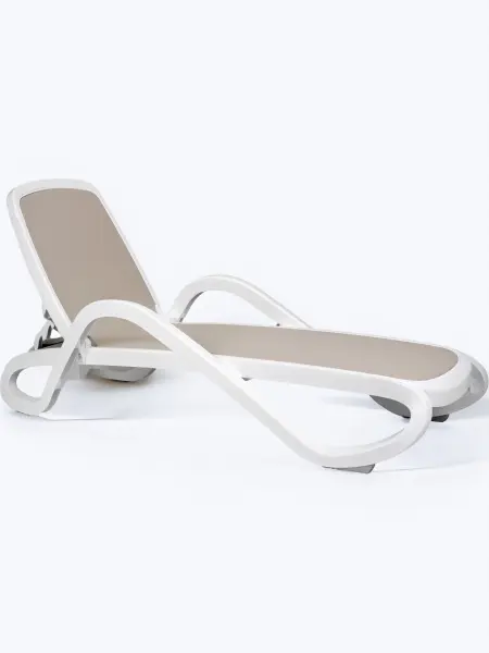Шезлонг Nardi Alfa, white/biege 194x85x71 см