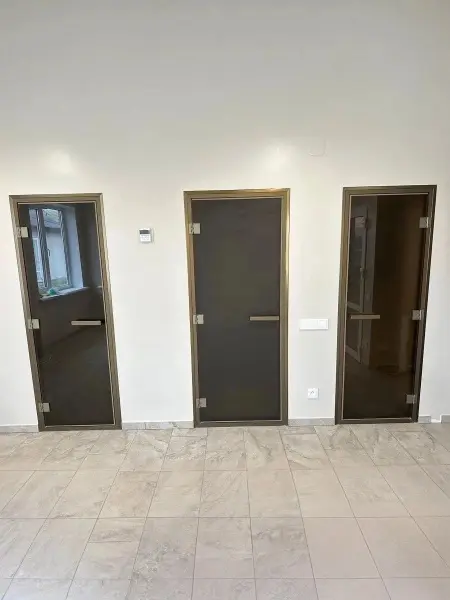 Дверь для турецкой парной DoorWood 800мм х 2000мм, бронзовый профиль, стекло бронза