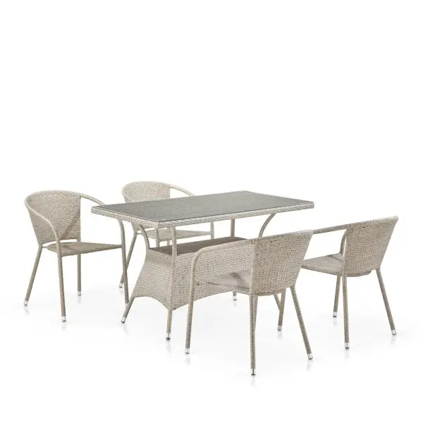 Комплект садовой мебели из искусственного ротанга T198D/Y137C-W85 Latte 4Pcs