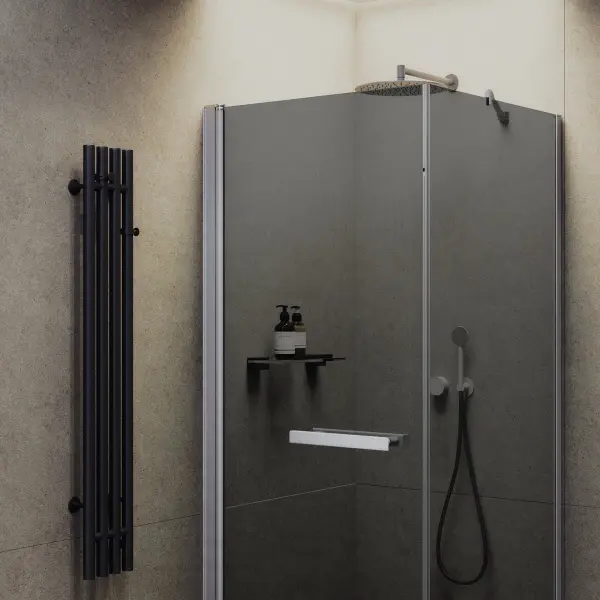 Душевой уголок на монопетле MaybahGlass MGY-1321-5, 900х900мм, профиль хром, стекло серое