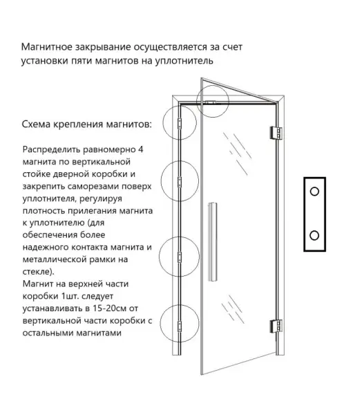 Дверь для сауны DoorWood Favorit Black, 700мм х 1900мм, без порога, графит