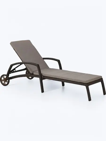 Шезлонг-лежак плетеный A35A2-W53 Brown, 200х91x70 см, с матрасом 