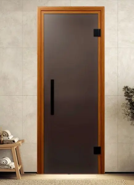 Дверь для сауны DoorWood Favorit Black, 700мм х 1900мм, без порога, графит