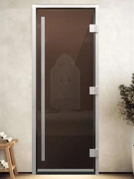 Дверь для турецкой парной DoorWood Prestige 700мм х 1900мм, без порога, стекло бронза