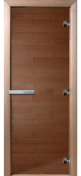 Дверь для сауны DoorWood, 800мм х 1900мм, без порога, бронза, коробка ольха