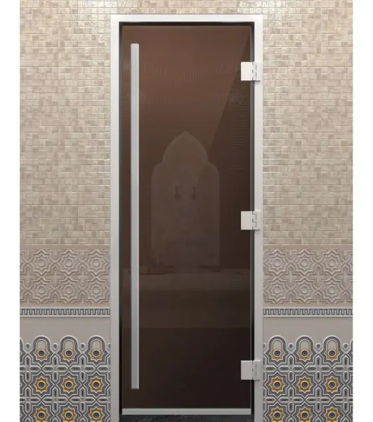 Дверь для турецкой парной DoorWood Prestige 700мм х 1900мм, без порога, стекло бронза