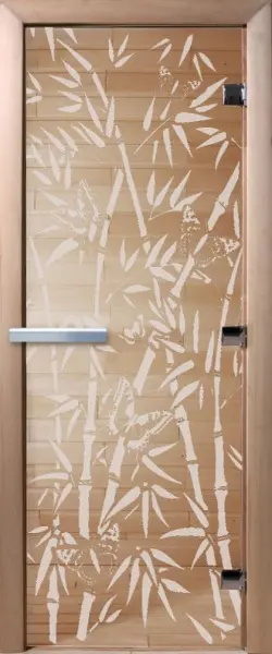 Дверь для сауны DoorWood Бамбук, 190х70 см, без порога, прозрачная, коробка ольха