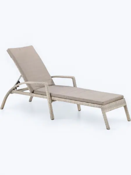 Шезлонг-лежак плетеный A30C2-W85 Latte 200х91x70 см, с матрасом