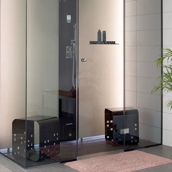 Пародушевая кабина Tylo Steam Vista Double Corner Black 900 x 1300 мм., (табурет и полка), 96076521