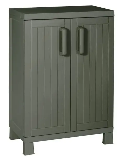 Пластиковый шкаф для улицы Toomax Wood Midi (2 полки), хвоя