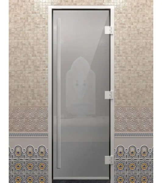 Дверь для турецкой парной DoorWood Prestige, 700мм х 1900мм, без порога, стекло сатин