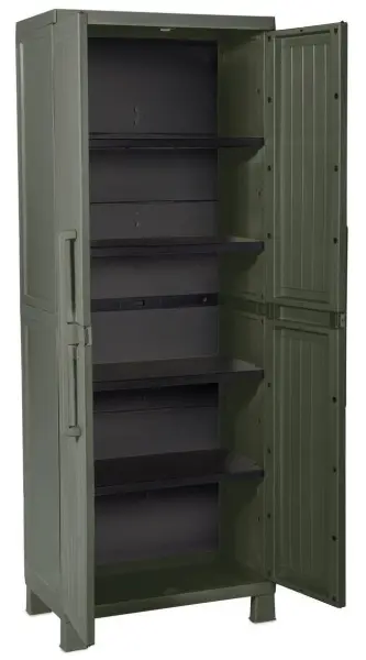 Пластиковый шкаф для улицы Toomax Wood Midi (4 полки), хвоя