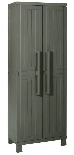 Пластиковый шкаф для улицы Toomax Wood Midi (3 полки), хвоя